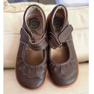 Livie & Luca brown leather ruche Mary Jane's size 13